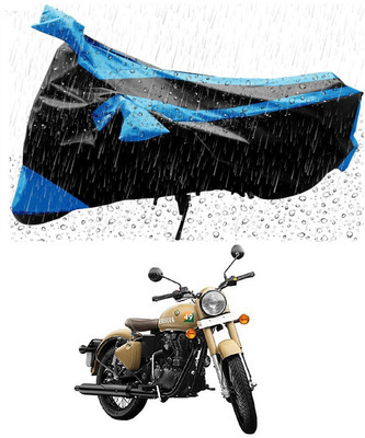 Mdstar Waterproof Two Wheeler Cover for Royal Enfield(350, Blue, Black)