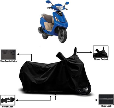 Amexride Two Wheeler Cover for TVS(Zest 110 BS6, Black)