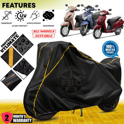AutoGalaxy Waterproof Two Wheeler Cover for Honda(Activa 6G, Black, Yellow)