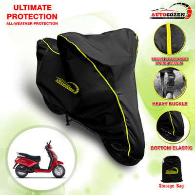 AUTOCOZEN Waterproof Two Wheeler Cover for Mahindra(Gusto, Black)