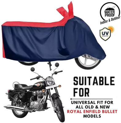 ZAQE Waterproof Two Wheeler Cover for Royal Enfield(Bullet 350, Blue, Red)
