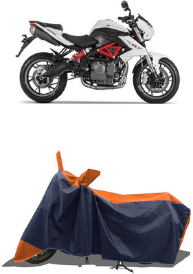SUGASHRI Waterproof Two Wheeler Cover for Benelli(TNT 600 GT, Orange, Blue)