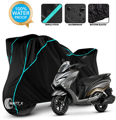 MATT_X Waterproof Two Wheeler Cover for Suzuki(Burgman Street, Black, Blue)