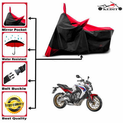 KEDIT Two Wheeler Cover for Honda(CB 400, Red, Black)