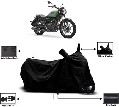 Amexride Two Wheeler Cover for Royal Enfield(Meteor 350, Black)