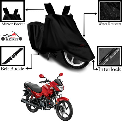 KEDIT Two Wheeler Cover for Universal For Bike(Glamour BS6, Black)
