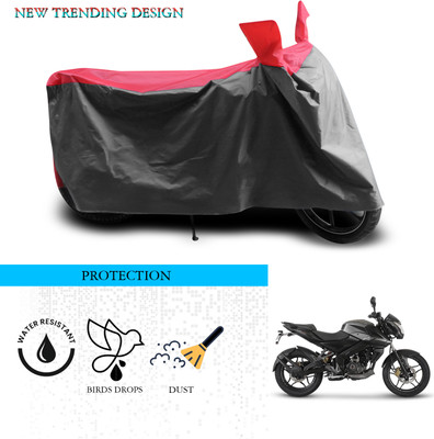 ANTHUB Waterproof Two Wheeler Cover for Bajaj(Pulsar 160 NS DTS-i, Grey, Red)