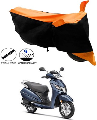 Ascension Two Wheeler Cover for Honda(Activa 125, Black, Orange)