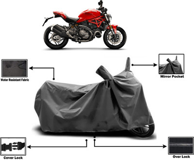 Amexride Two Wheeler Cover for Ducati(Monster 821, Grey)