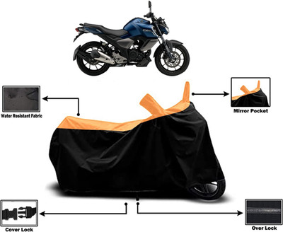 Amexride Two Wheeler Cover for Yamaha(FZ-S FI, Orange)
