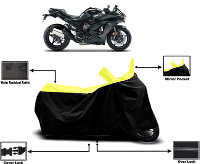 Amexride Two Wheeler Cover for Kawasaki(Ninja H2 SX BS6, Yellow)