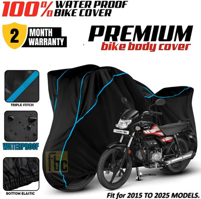 FBC Waterproof Two Wheeler Cover for Hero(HF Deluxe BS6, Grey, Multicolor)
