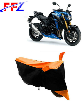 FFZ Waterproof Two Wheeler Cover for Suzuki(GSX-S750, Black, Orange)