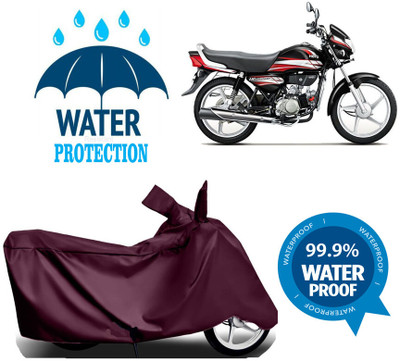 RTS COLLECTIONS Waterproof Two Wheeler Cover for Hero(HF Deluxe BS6, Maroon)