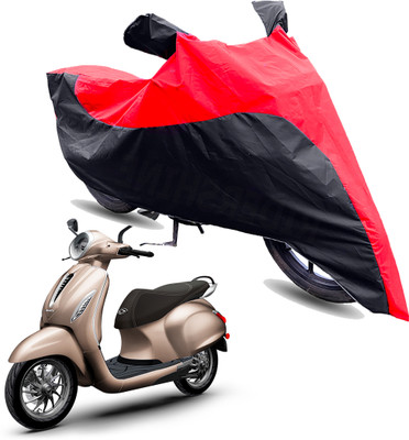 FurniGully Two Wheeler Cover for Bajaj(Chetak, Red, Black)