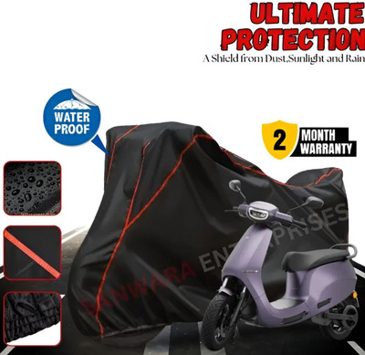 AutoGalaxy Waterproof Two Wheeler Cover for Ola(Scooty, Black, Red)