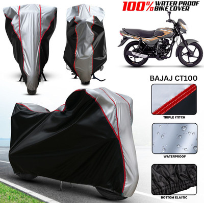 xodi Waterproof Two Wheeler Cover for Bajaj(CT100, Silver, Black, Multicolor)