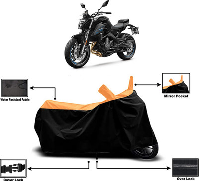 Amexride Two Wheeler Cover for CFMoto(650 NK, Orange)