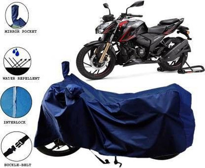 DeepShakshi AUTOMOTIVE Waterproof Two Wheeler Cover for TVS(Apache RTR 200 4V, Blue)