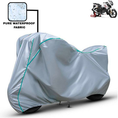 Delphinium Waterproof Two Wheeler Cover for TVS(Apache RTR 180, Silver)