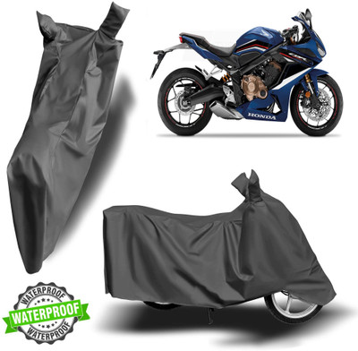 ROYAL AUTO MART Waterproof Two Wheeler Cover for Honda(CBR650R, Grey)