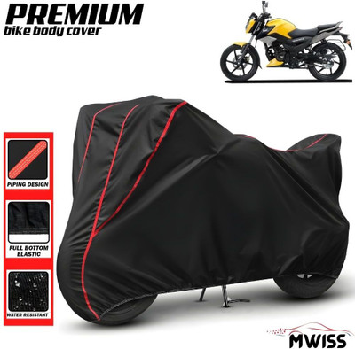 Mwiss Waterproof Two Wheeler Cover for TVS(Raider, Black, Red)