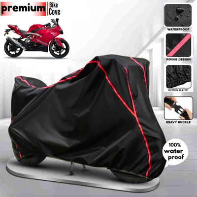 BOTAUTO Waterproof Two Wheeler Cover for TVS(Apache RTR 310, Black, Red)