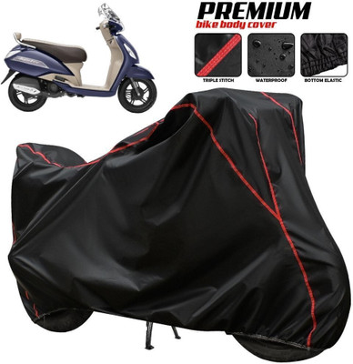 AutoGalaxy Waterproof Two Wheeler Cover for TVS(Jupiter, Black, Red, Multicolor)