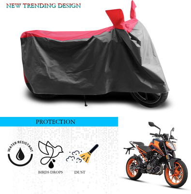 ANTHUB Waterproof Two Wheeler Cover for KTM(200 Duke, Grey, Red)