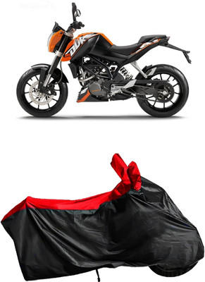 Autofly Waterproof Two Wheeler Cover for KTM(Duke 200, Red, Black)