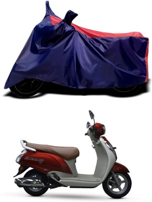 RAQTRO Waterproof Two Wheeler Cover for Suzuki(New Access 125, Red, Blue)