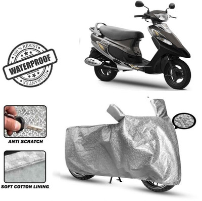 Autoinnovation Waterproof Two Wheeler Cover for TVS(Scooty Pep Plus, Silver)