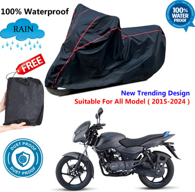 AUTOCAD Waterproof Two Wheeler Cover for Bajaj(Pulsar 125 Neon BS6, Black, Red)