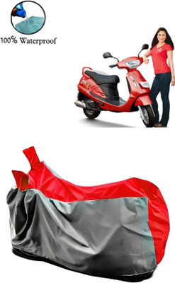 APNEK Waterproof Two Wheeler Cover for Mahindra(Duro 125, Grey, Red)
