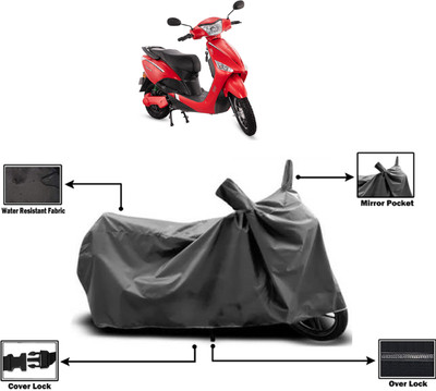 Amexride Two Wheeler Cover for Hero Electric(Electric Optima, Grey)