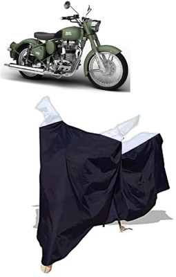 Amexride Two Wheeler Cover for Royal Enfield(Battle Green, Multicolor)