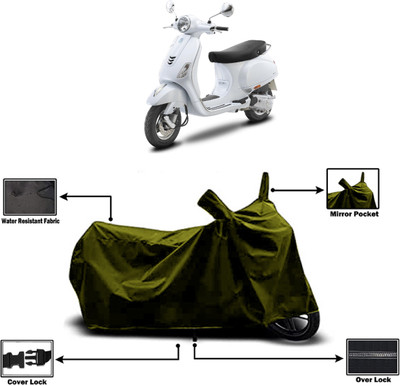 Amexride Two Wheeler Cover for Vespa(ZX 125 BS6, Green)