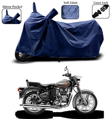 DeepShakshi AUTOMOTIVE Waterproof Two Wheeler Cover for Royal Enfield(Bullet 500, Blue)