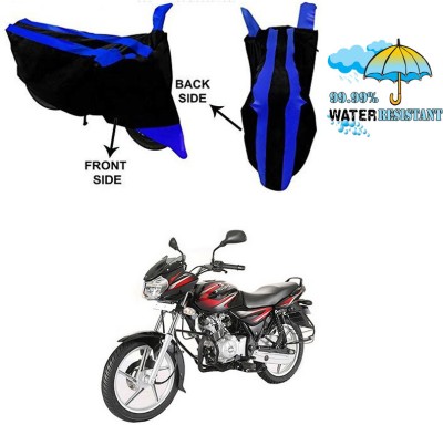 RWT Two Wheeler Cover for Bajaj(Discover 125 DTS-i, Black, Blue)