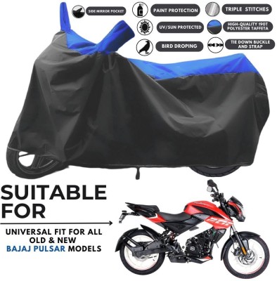 ZAQE Two Wheeler Cover for Bajaj(Pulsar 200NS FI, Black, Blue)