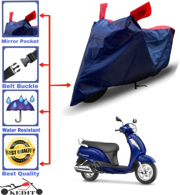 KEDIT Two Wheeler Cover for Suzuki(Access 125, Red, Blue)