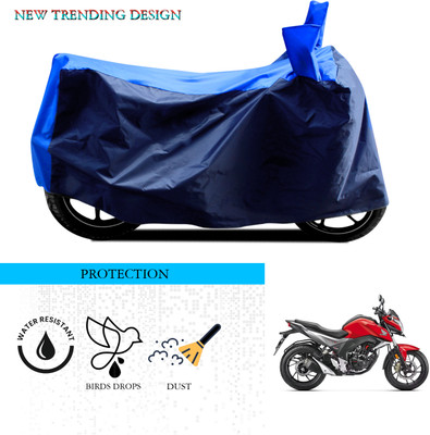 ANTHUB Waterproof Two Wheeler Cover for Honda(CB Hornet 160, Black, Blue)
