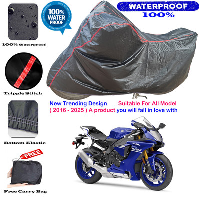 OliverX Waterproof Two Wheeler Cover for Yamaha(YZF-R1, Black, Red)