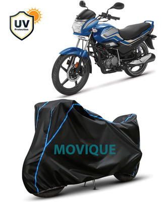 MOVIQUE Waterproof Two Wheeler Cover for Hero(Super Splendor, Black, Blue)