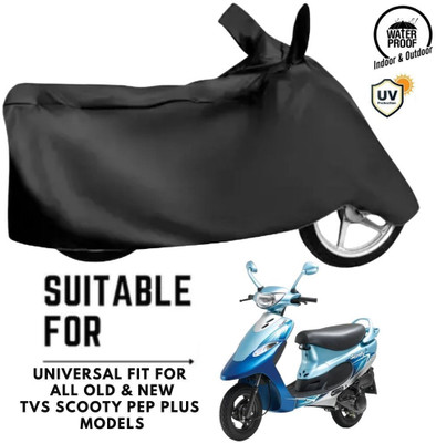 MADAFIYA Waterproof Two Wheeler Cover for TVS(Pep Plus BS6, Black)