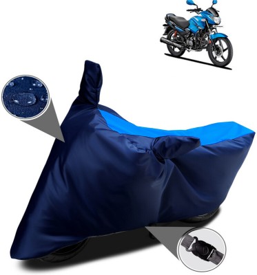 AutoGalaxy Waterproof Two Wheeler Cover for Hero(Glamour Programmed FI, Blue)