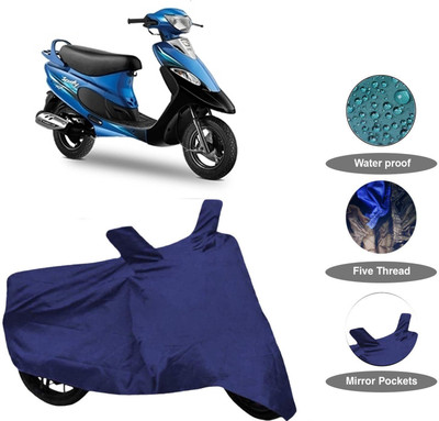 DeepShakshi AUTOMOTIVE Waterproof Two Wheeler Cover for TVS(Scooty Pep+, Blue)
