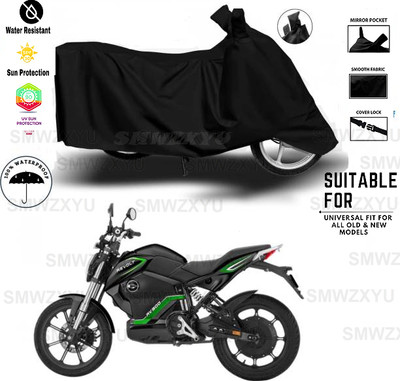smwzxyu Two Wheeler Cover for Bajaj(V12, Black)