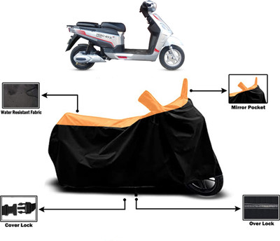 Amexride Two Wheeler Cover for Hero Electric(Electric NYX BS6, Orange)