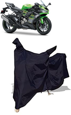 Amexride Two Wheeler Cover for Kawasaki(Ninja ZX-6R, Black)